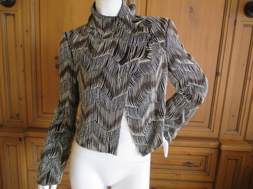Ann Demeulemeester Chain and Bead Chevron Jacket In Good Condition In Cloverdale, CA