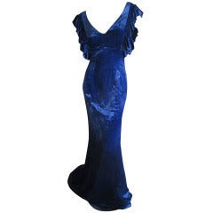 L'Wren Scott Blue Velvet Dress