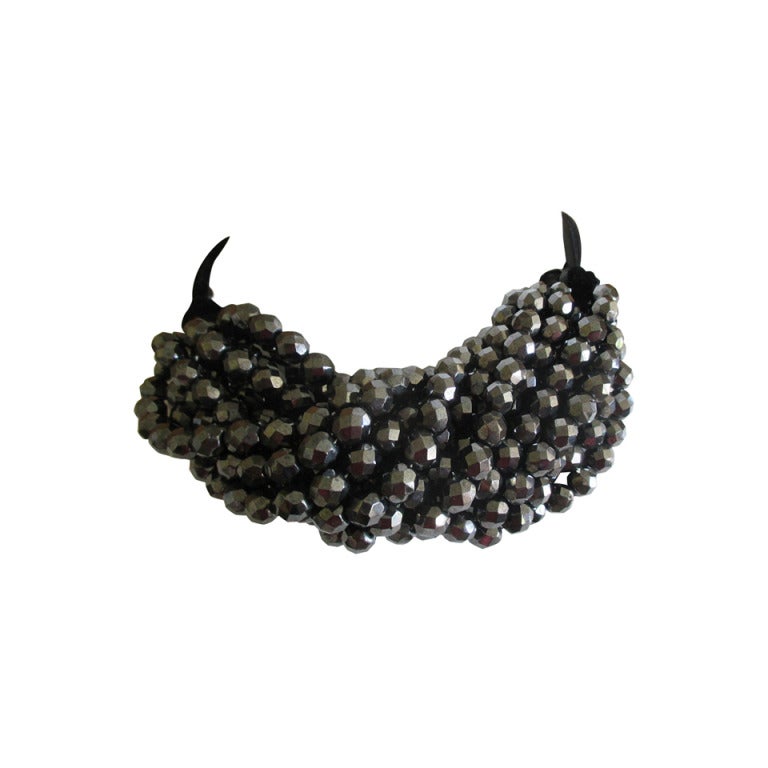 YSL Tom Ford Hematite Bead Necklace