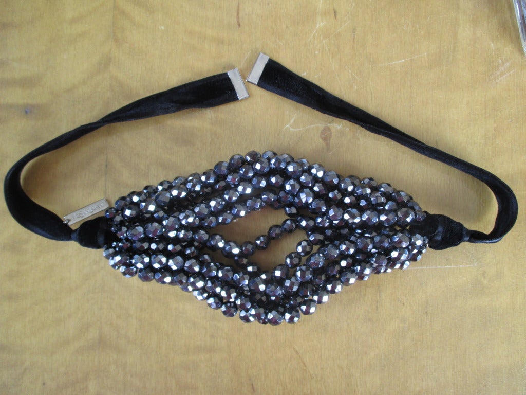 YSL Tom Ford Hematite Bead Necklace In Excellent Condition In Cloverdale, CA
