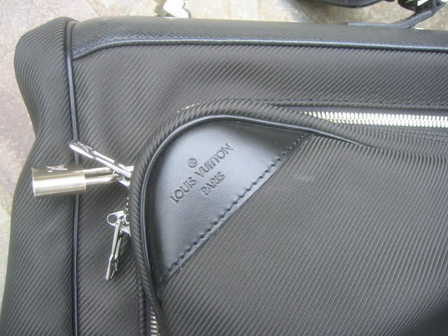 Louis Vuitton Taiga Black Leather and Textile Garment Bag at 1stdibs