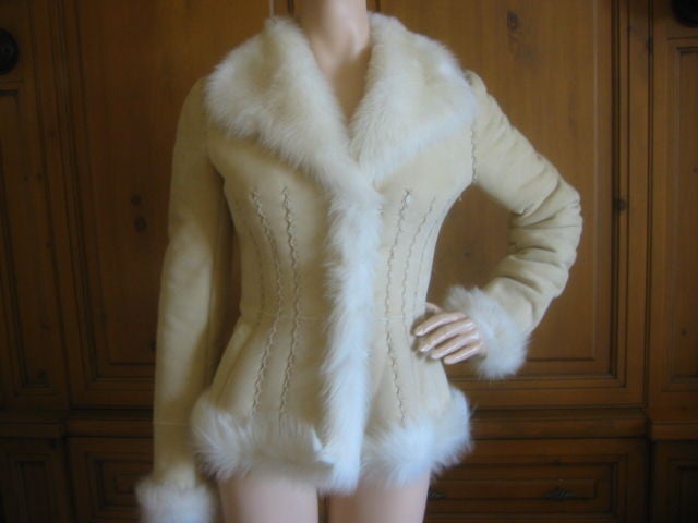 Women's Alexander McQueen Beautiful Whipstiched Shearling Fur Jacket