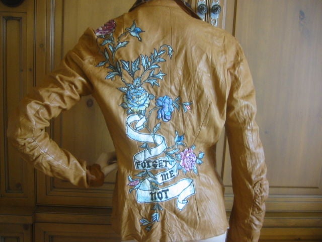 Roberto Cavalli Heavily Embroidered Hippy Chic Leather Jacket 3
