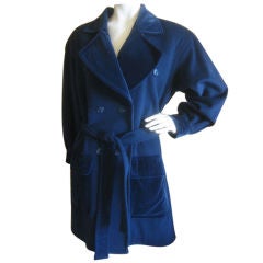 Vintage Yves Saint Laurent Luxurious Cashmere and Velvet Coat