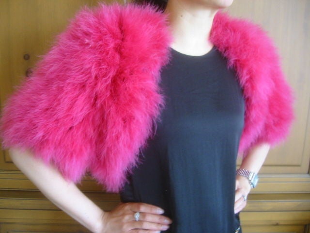 Stravropoulos sensational Marabou shrug in neon fuchsia