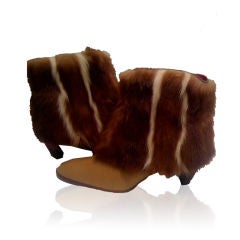 Fendi Fur Trimmed Leather Boots sz 9 New