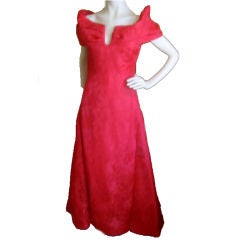 Arnold Scaasi Dramatic Red off the Shoulder Gown sz 10
