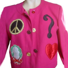 Moschino Peace and Love Pink Wool Jacket