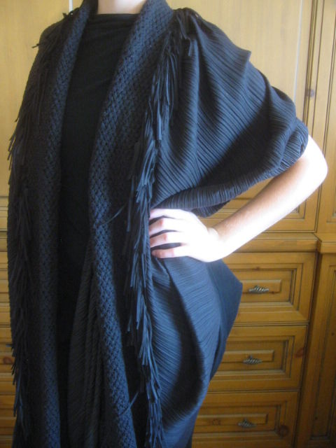 Issey Miyake Pleated and Fringed Wrap 1