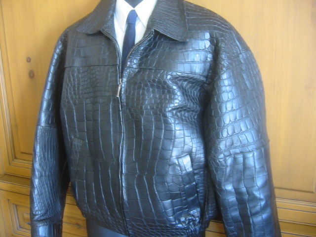 Luxurious Genuine Alligator Mens Jacket by Jose Luis at 1stDibs  mens alligator  jacket, alligator jacket mens, genuine alligator jacket