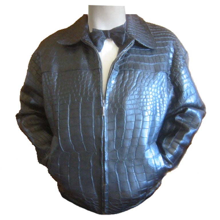 Alligator jacket, crocodile leather jacket for men