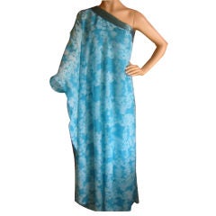 Adele Simpson One Shoulder Beaded Caftan