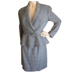 Thierry Mugler Elegant bold Prince of Wales Check Suit sz 42