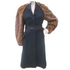 J.Mendel Dramatic Coat with Mink Sleeves