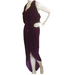 Halston Gorgeous Sexy Vintage Velvet Slit Gown Wow ! sz 6
