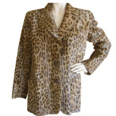 Yves Saint Laurent Calf fur Leopard Print  Vintage Jacket