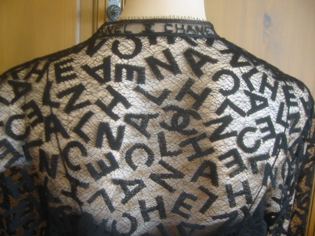 Chanel Black "Chanel " lace and chiffon dress and jacket A98