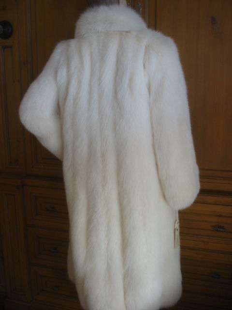 Revillon Luxurious Artic White Fox Fur Coat sz L 2