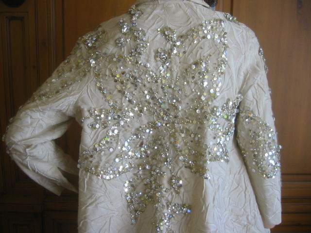 Elie Saab Haute Couture Ivory Gown with Jeweled Jacket sz L-XL 6