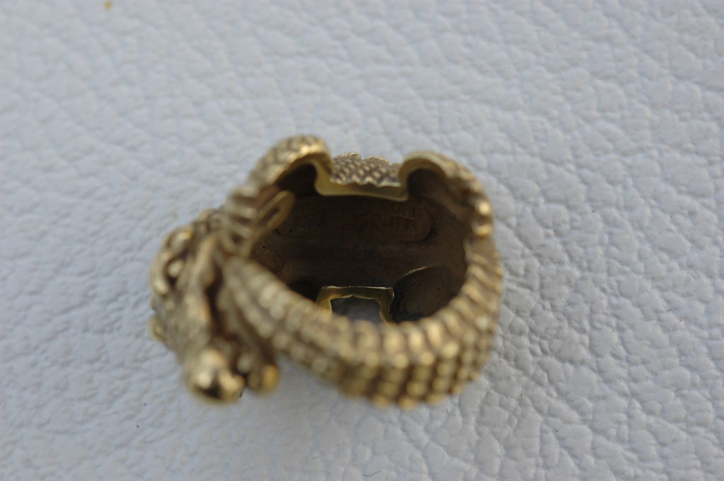 Barry Kieselstein-Cord 18 kt Gold  Alligator Ring For Sale 2