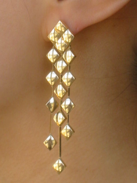Chanel Metalesse Collection 18 Kt Gold Earrings For Sale 1
