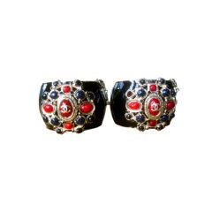Rare set of Cuffs from Chanel Featuring Gripoix Maltese Crosses