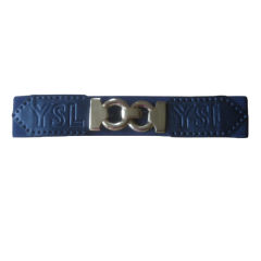 Yves Saint Laurent vintage leather and cotton stretch belt