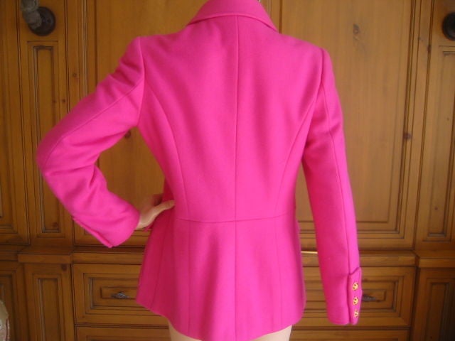 Chanel Military style Pink jacket with Gripoix Buttons Au'96 2