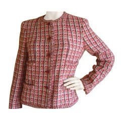 Chanel Pink plaid Fantasy tweed jacket