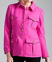 Chanel Military style Pink jacket with Gripoix Buttons Au'96 5