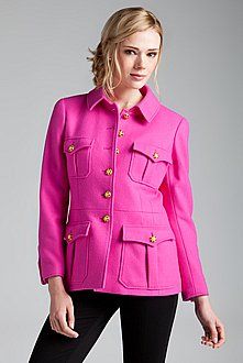 Chanel Military style Pink jacket with Gripoix Buttons Au'96 4