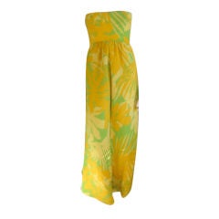 Arnold Scaasi festive tropical 60's Bustier Jumpsuit