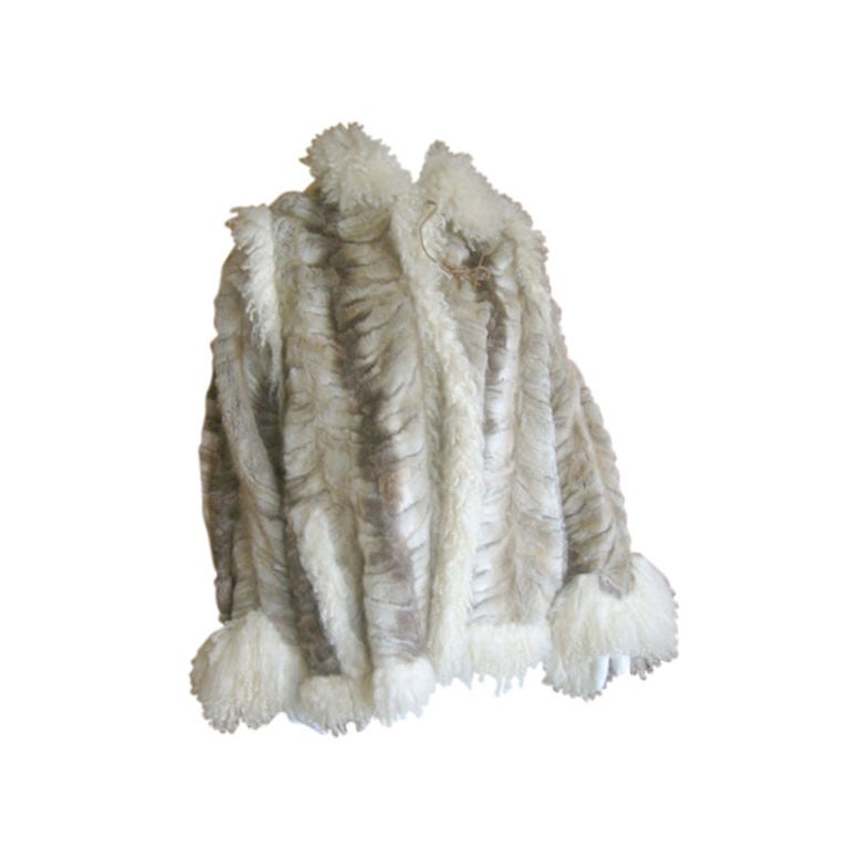 Fendi Chinchilla Jacket with Curly Lamb Trim