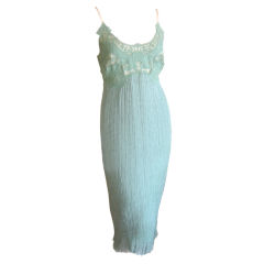 Alexander McQueen fortuny pleated dress with lace bustline