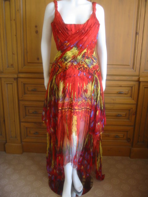 Alexander McQueen Rare Parrot Dress Spring 03 sz 42 5