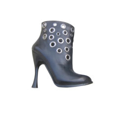 Alexander McQueen Leather Short Boots with Grommets 5" Heels  39