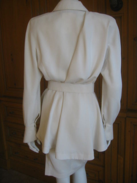 Thierry Mugler Elegantly Draped Ivory Suit Never worn w Tags