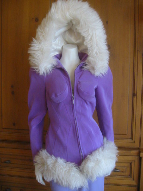 Thierry Mugler Rockin Ski Jacket w Faux Fur Hood and Trim 4