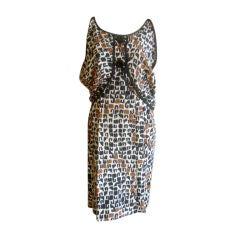 James Galanos sweet silk day dress with diagonal zipper