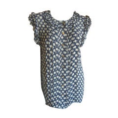 Chanel Exquisite Pleated and Ruffled Silk "Clover" Vintage Top