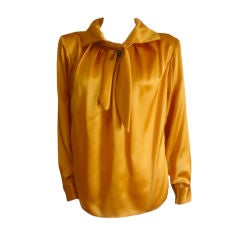 Yves Saint Laurent Orange Silk Charmuese Vintage Blouse sz 42 Yves Saint Laurent Orange Silk Charmuese Vintage Blouse sz 42