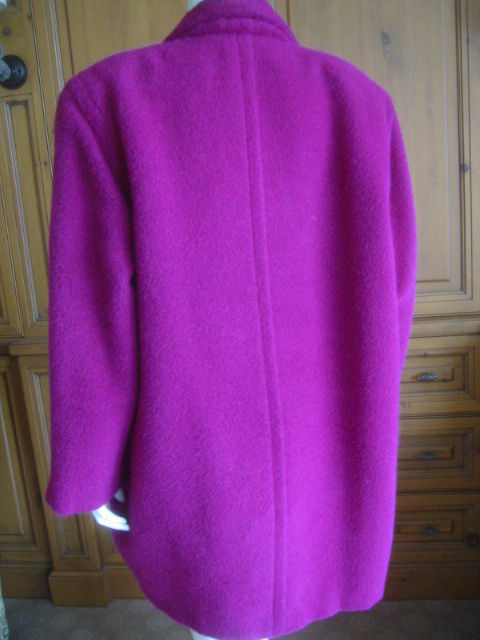 Krizia Hot Pink Fucia Angora Vintage Coat