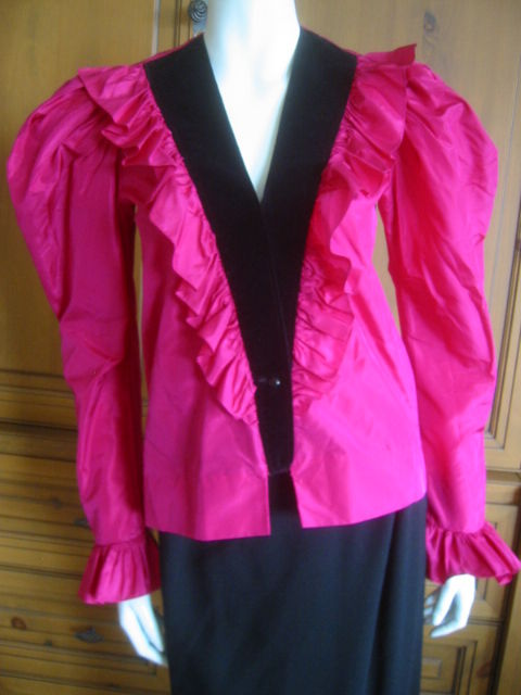 Yves Saint Laurent Fucia Silk Russian collection Blouse sz 34 2