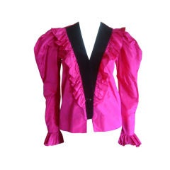 Yves Saint Laurent Fucia Silk Russian collection Blouse sz 34