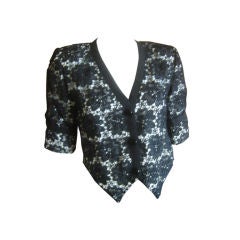 Vintage Yves Saint Laurent Elegant Black Lace overlay Jacket 1970's sz36