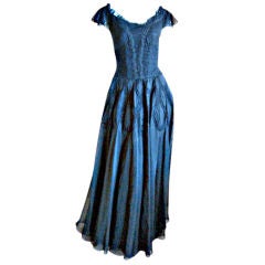 Vintage 1946 Patricia Kennedy's Black Silk Dress Bergdorf Goodman