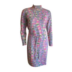 Leonard Paris psychedelic vintage 1970 belted dress New in Bag