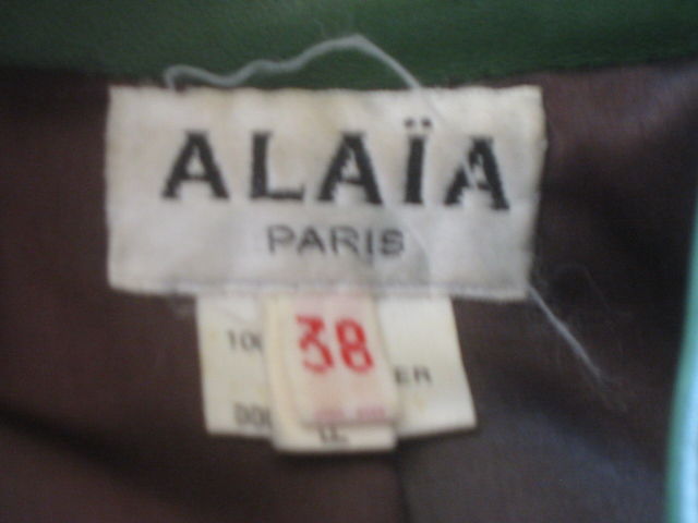 Azzedine Alaia Sculptural Green Leather Vintage Jacket 38 2