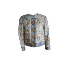 Hermes Vintage Mosaic Pavement Quilted  Silk Jacket