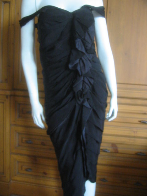 Ruffled off shoulder Little Black Dress ; Lanvin by Alber Elbaz 1